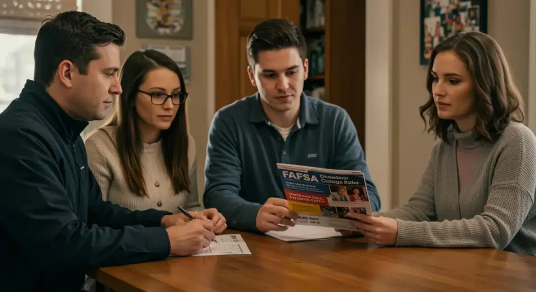Family discusses college financial aid and 2026 FAFSA changes at home