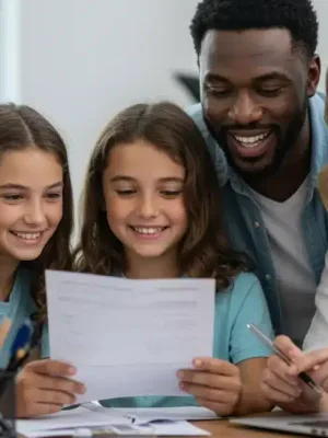 Family reviewing documents for education tax credits 2026