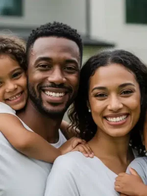 Happy family benefiting from child tax credit