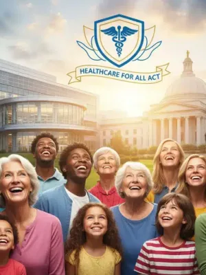 People smiling after new federal healthcare legislation