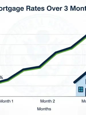 Mortgage rates chart showing a 0.5% decrease influenced by Federal Reserve actions.