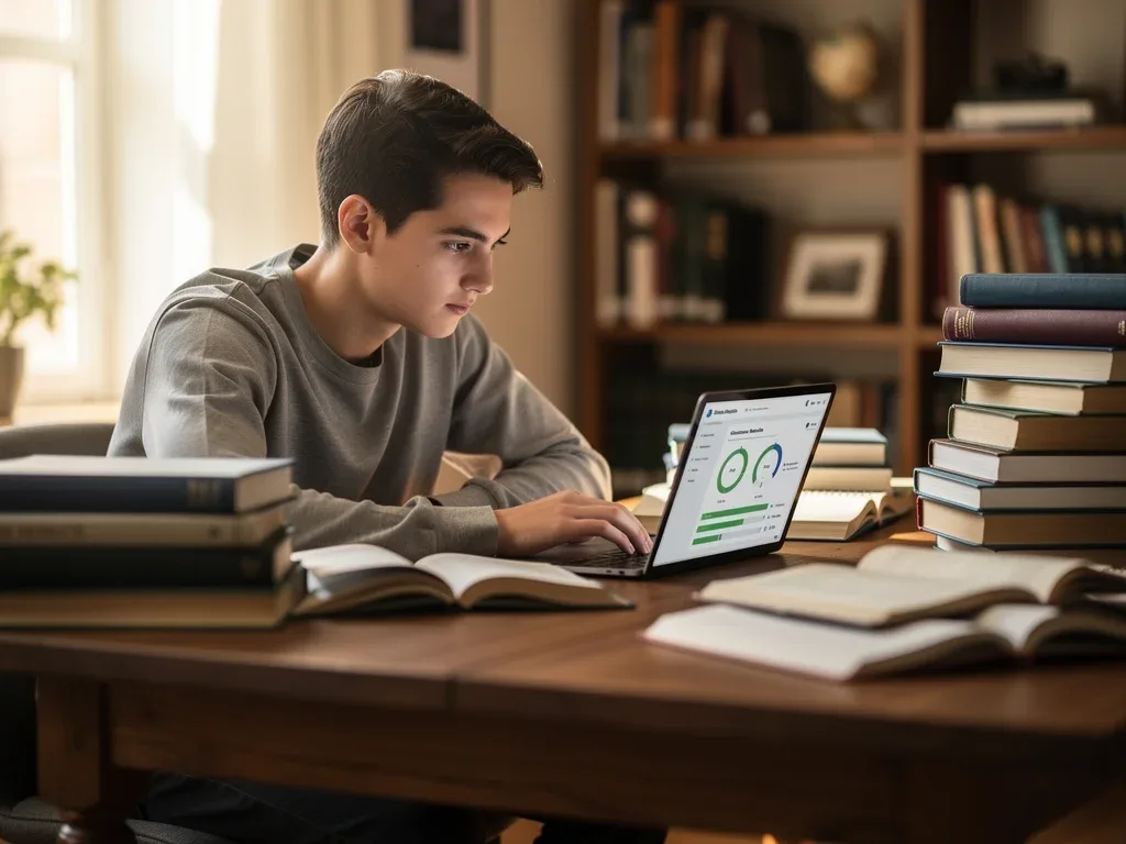 Student studying independently in a self-paced program