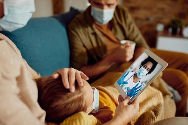 A split screen showing two contrasting scenes: on one side, a family happily receiving healthcare services; on the other side, an individual looking stressed and overwhelmed by medical bills.
