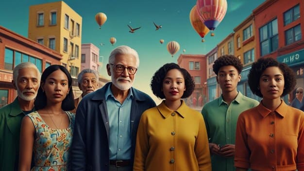 A diverse group of people representing different generations, symbolizing the transfer of wealth and legacy planning through effective estate management. The image highlights the importance of family and financial security.
