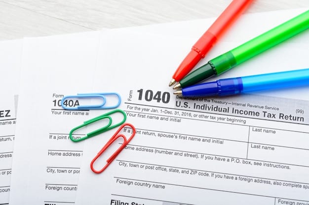 A close-up shot of a 1040 tax form with a pen pointing to the Child Tax Credit section, emphasizing the importance of accuracy and attention to detail.