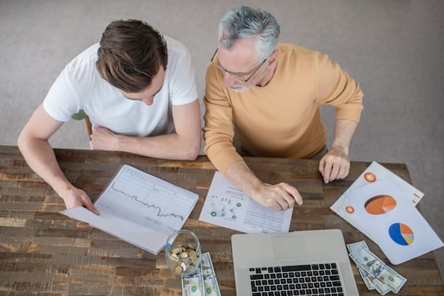A focused individual with a financial planner, discussing retirement options and strategies for maximizing their Social Security benefits, emphasizing the importance of professional guidance. The scene shows a well-lit office with charts and documents on the table.