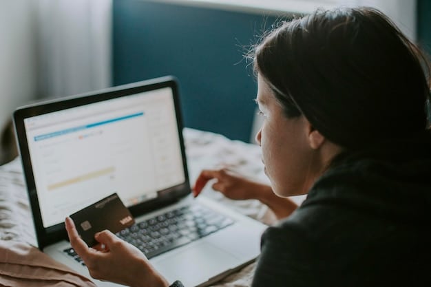 A close-up shot of a laptop screen showing an individual reviewing their Social Security earnings record online, highlighting the importance of accuracy and regular checks. Hands typing on the keyboard are visible, along with the SSA website interface.