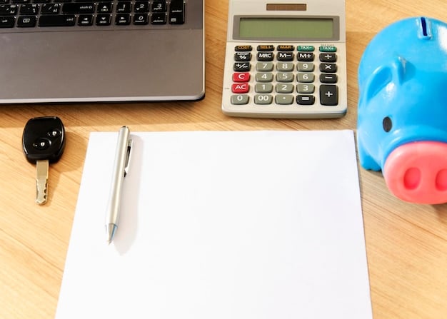 A close-up shot of a Form 1098, highlighting the section where mortgage interest paid is reported. A pen rests on the form, and a calculator is visible in the background.