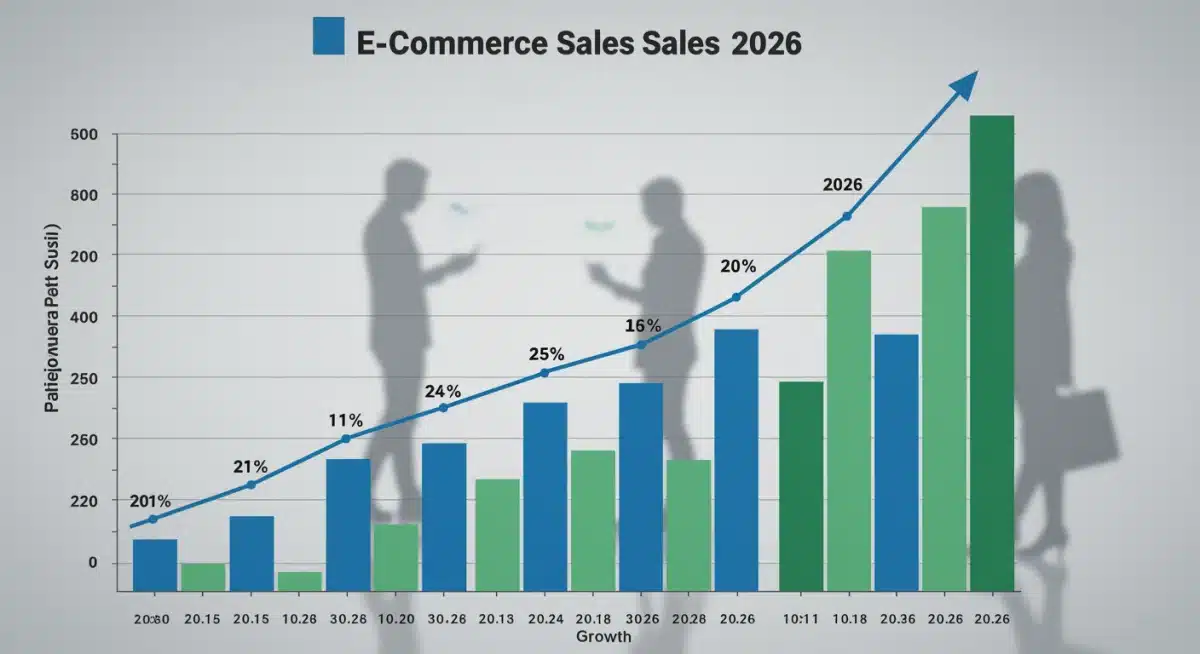 Bar chart showing projected 11% E-commerce Sales Growth 2026 across various retail segments.