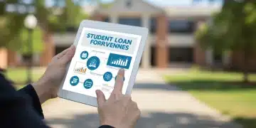 Person reviewing student loan forgiveness details on a tablet