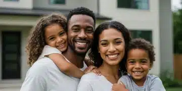 Happy family benefiting from child tax credit