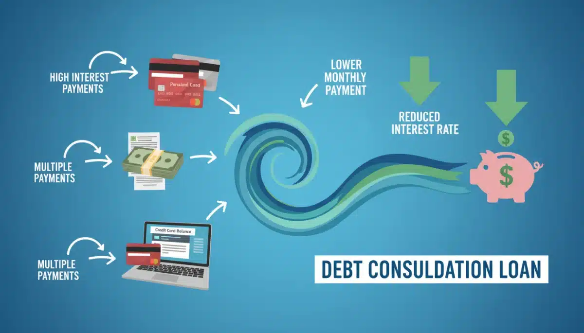 Debt consolidation merging multiple high-interest debts