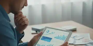Person analyzing financial data for debt consolidation strategies