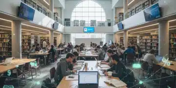 College students studying, discussing financial aid reforms