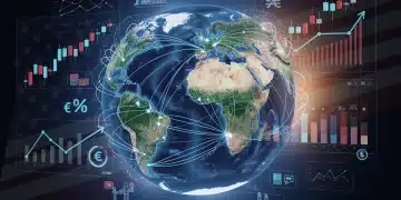 Global trade network with tariff impact on US economy