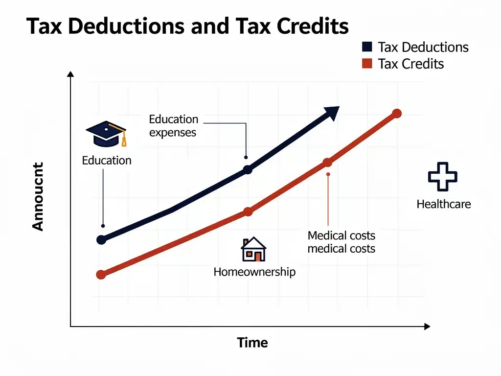 Graph illustrating increased tax deductions and credits for 2026.