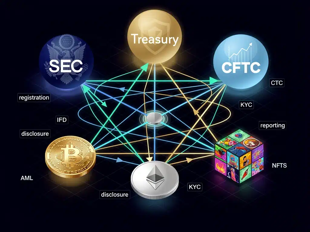Interconnected regulatory frameworks for digital assets and cryptocurrencies